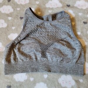 Aerie Chill, Play, Move Grey high neck, vented sports bra